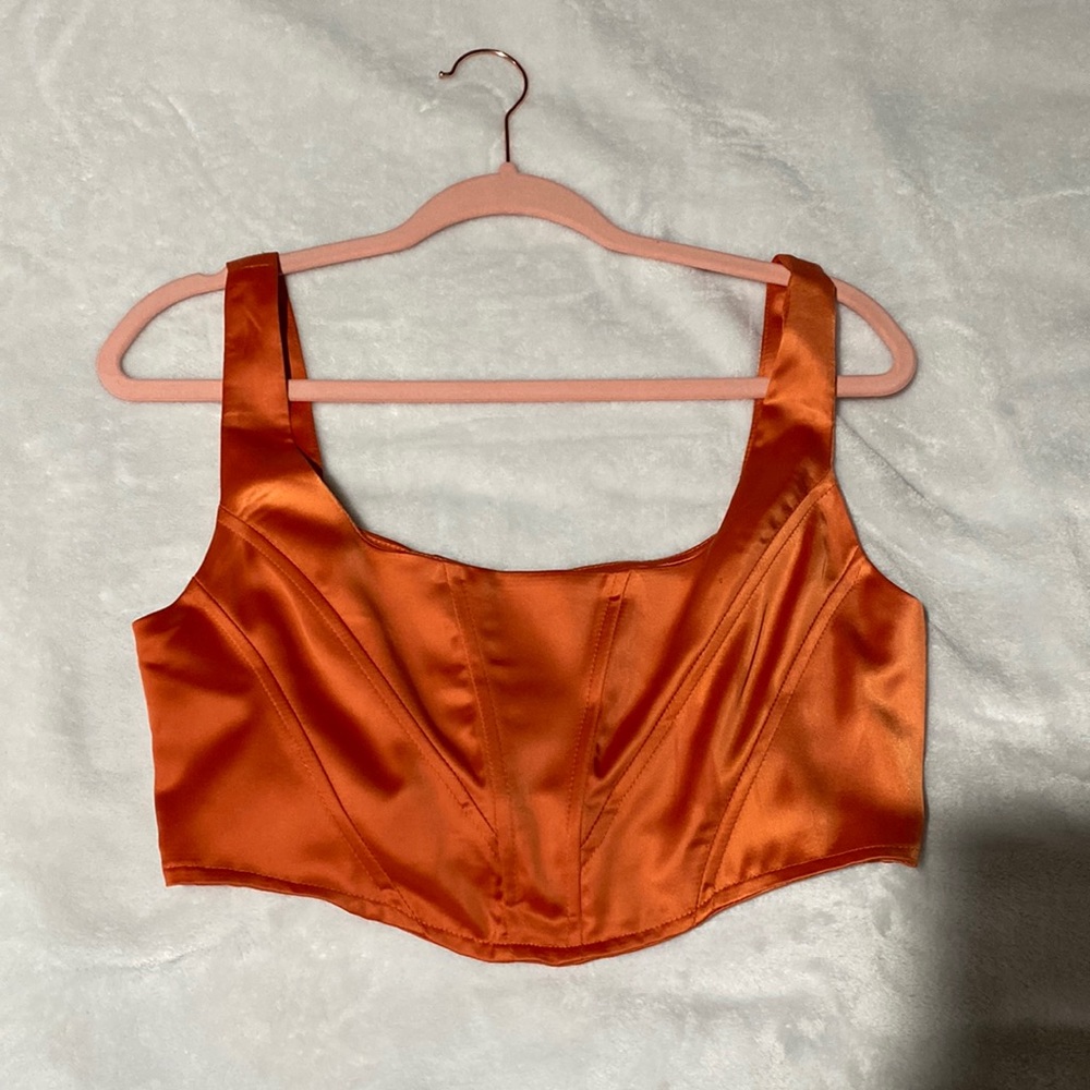 PLT orange corset top